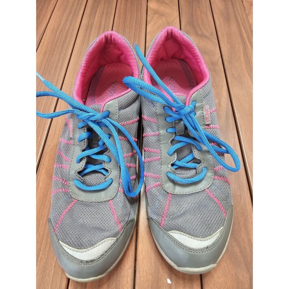 Vionic Alliance Womens Shoes Sneakers‎ Size 10 Grey Pink Lace Up Walking Comfort